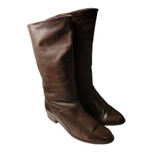 Vintage Mister Shoes Genuine Leather Brown Pull On Mid Calf Boots/8.5M Western